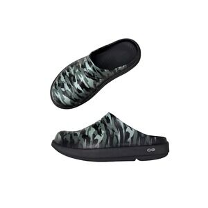 OOFOS OOCloog Recovery Clogs Mule Black Green Luxe‎ Camo Unisex Men's 8 Women 10